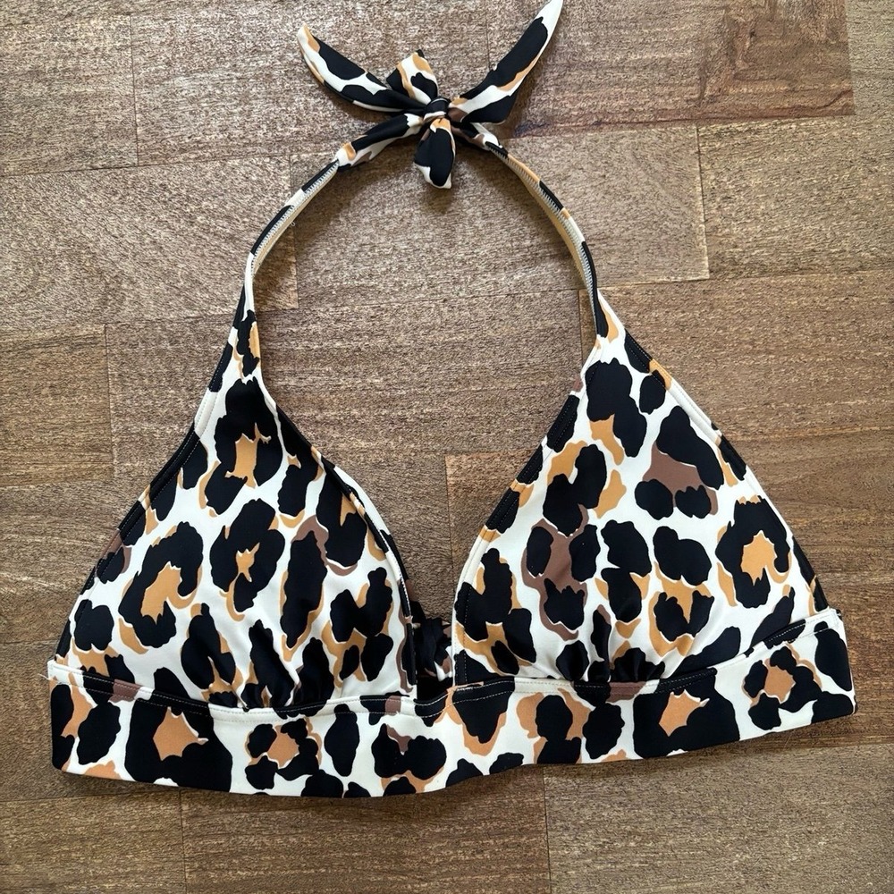 Victorias Secret Push-up Bikini Leopard Print Top Medium